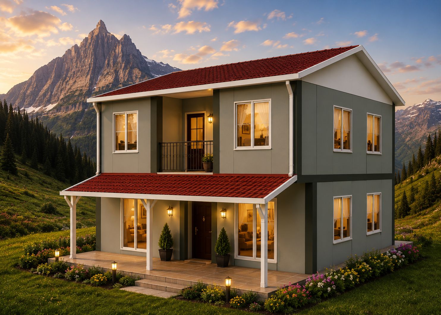135m² İki Katlı Prefabrik Ev